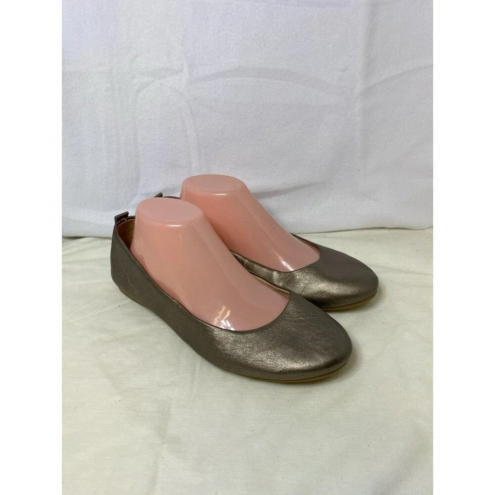 EASY SPIRIT E360 Ballet Flats Sz 9M Frosted Champagne Gold